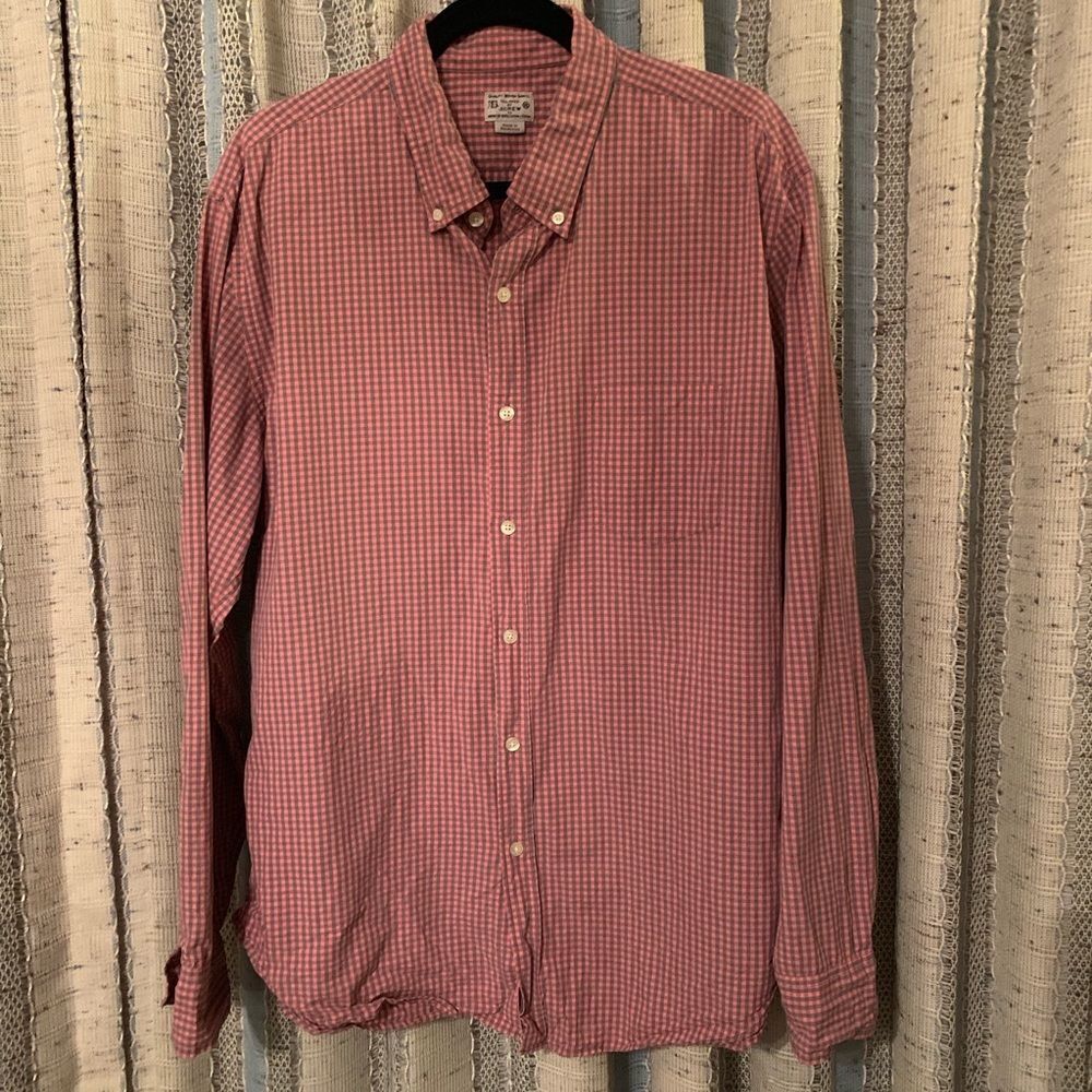J.Crew Men’s Gingham Checked Button Down Sz XL